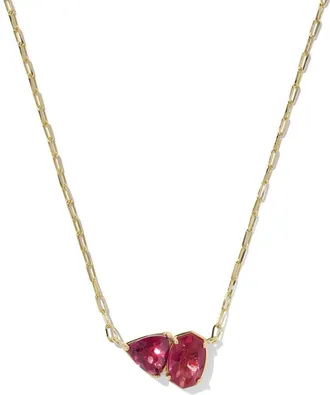 Kendra Scott Tatum Pendant Necklace in Gold Burgundy Mix at Nordstrom