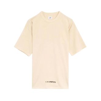 C.P. Company T-Shirts, male, Beige, Size: L Short Sleeve T-Shirt