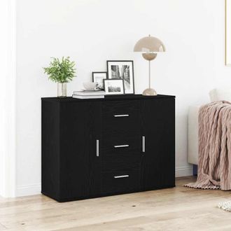 Berkfield Home Sideboard Black Oak 91x29.5x65 cm Engineered Wood