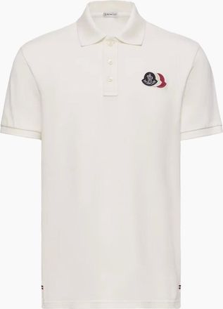 Moncler Mens Triple Logo Polo White - Size: 44
