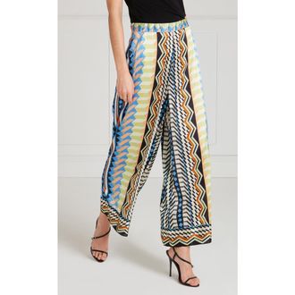 Temperley London Meryl Palazzo Trousers in Provence Blue Mix at Nordstrom, Size 6