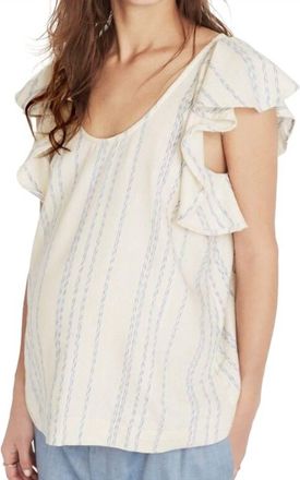 Hatch Ruby Scoop Neckline Top In White