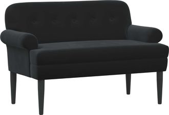 vidaXL Sof&aacute; Amoroso Con Botones Acolchados Negro 120 X 66 X 78 Cm Vidaxl
