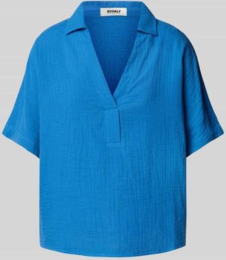 Ecoalf Oversized Blusenshirt mit V-Ausschnitt Modell DENISALF in Royal, Gr&ouml;&szlig;e M