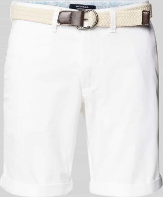 Mc Neal Slim Fit Bermudas mit Gürtel in Weiss, Größe XXXL