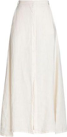 8 by YOOX LINEN BUTTON-FRONT MIDI SKIRT