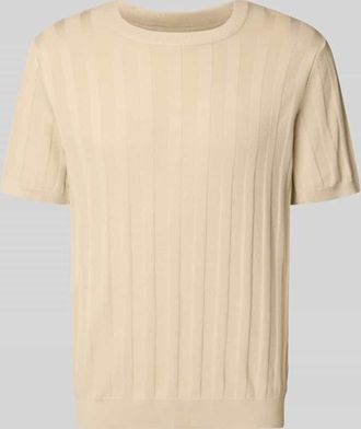 Lindbergh Lindbergh Strickshirt aus Viskose-Mix mit Rundhalsausschnitt in Sand, Gr&ouml;&szlig;e XXXL