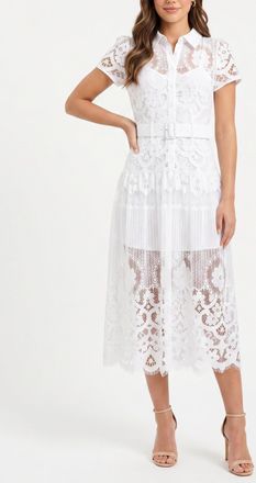 Rachel Roy Jolene Collared Lace Midi Dress