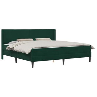 vidaXL Estructura De Cama Con Colch&oacute;n Verde Oscuro 180 X 200 Cm Vidaxl