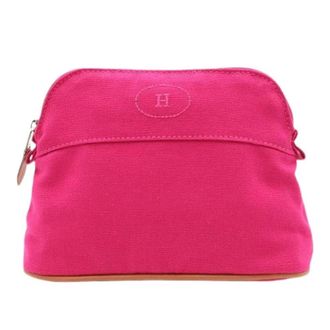 Herm&egrave;s Pre-owned Bolide20 Canvas Pouch - Dames - Pre-owned - Roze - Maat: ONE Size Leer