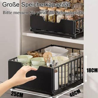 OEM Caj&oacute;n Telesc&oacute;pico Para Cocina, Cajones Deslizantes, Organizador Con Rieles De Cajones Y Pegamento, Metal Para Armarios De Cocina (40 X 25 X 18 Cm), Si