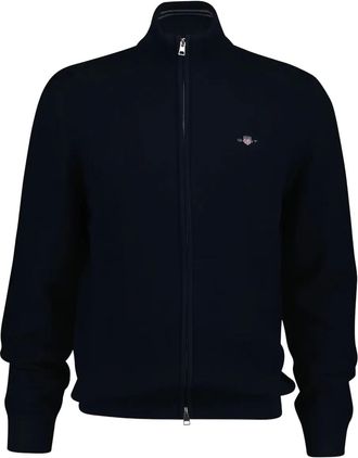 GANT Vest met rits en textuur - Blauw