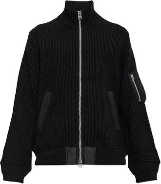 sacai Wollemantel met zakken - Heren - Vesten - Zwart - L - Wol - Truien & Vesten