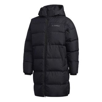 adidas Outdoor protection against cold Stay Warm hooded mid-length Down Jacket Black EH4983