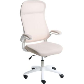 Beliani Sedia da ufficio girevole con altezza regolabile rivestimento in tessuto beige Nexel