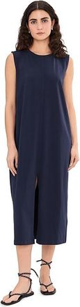 Eileen Fisher Pima Cotton Stretch Jersey Crew Neck Dress Womens Dress Ink : LG, Cotton/Spandex