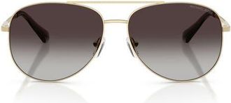 Michael Kors Perledo 58mm Pilot Sunglasses in Light Gold /Grey Gradient at Nordstrom