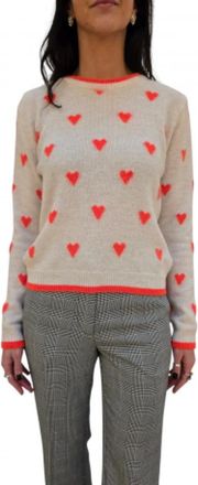 Essentiel Truien & Vesten, Dames, Beige, L, Fluorescerend Roze Hart Trui ISA I3Ow