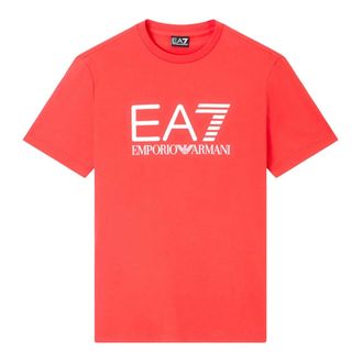 Emporio Armani T-Shirts, male, Red, Size: XL Cotton Jersey T-Shirt with Logo