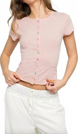 Daisy Street Womens Funky Button Top In Blush