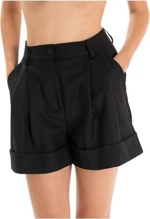 P.A.R.O.S.H. Liliuxy Short Shorts - Dames - Bermuda - Zwart - L - Leer - Korte Broeken