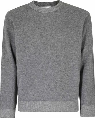 Roberto Collina Gray Felted Vanise Ribbed Merino Wool Sweater