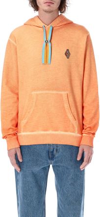 Marcelo Burlon Orange Sunset Cross Drawstring Hoodie