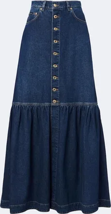 Dolce & Gabbana Denim tiered maxi skirt