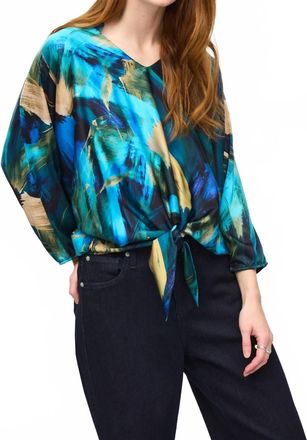 Joseph Ribkoff Abstract Bohemian Dolman Blouse In Blue/multi