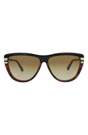 Chlo&eacute; 59mm Square Sunglasses in Black Black Brown at Nordstrom Rack