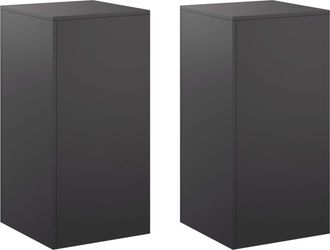 vidaXL Soporte De Plantas 2 Pcs Negro 40 X 40 X 80 Cm Acero Vidaxl