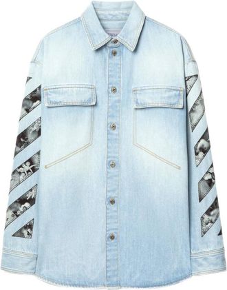 Off-white Lichtblauwe Denim Shirt met Pijlen - Heren - Spijkeroverhemden - Blauw - M - Denim - Overhemden