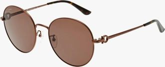 Ferragamo Brown Round Ladies Sunglasses SF211SK 208 58