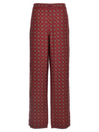 Moschino Bordeaux Silk Casual Womens Pants