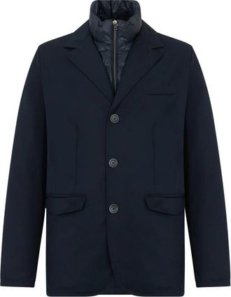 Herno Jas met gewatteerde voering - Heren - Blazers - Blauw - 3XL - Polyester - Jassen
