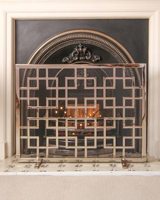 Dibor Traditional Silver Kensington Nickel Fireplace Guard Fireside Fire Screen H62cm x W84cm