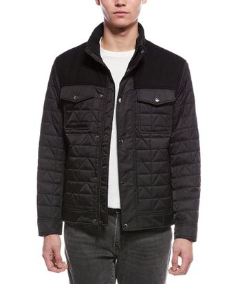 Cole Haan Box Triangle Quilted Wool-Blend Jacket