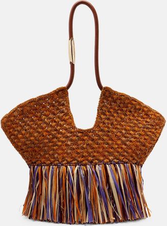 Zimmermann Goldentime Medium raffia tote bag