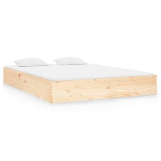 Berkfield Home Bed Frame Solid Wood 120x190 cm Small Double in Light Tan