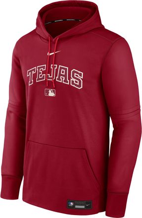 Nike Mens Texas Rangers Authentic Collection City Connect Nike Therma MLB Pullover Hoodie in Red | NAC30HU3TER-YQN