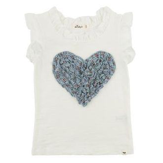 Oh Baby! Dahlia Ruffle Heart Rebekah Tank in Oyster at Nordstrom, Size 12-18M