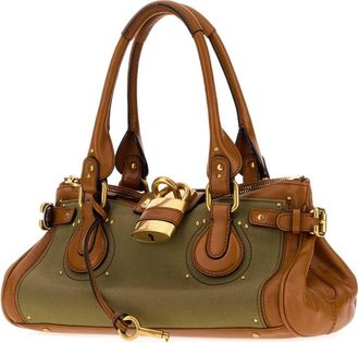 Chlo&eacute; Leather and Canvas Shoulder Bag - Brown