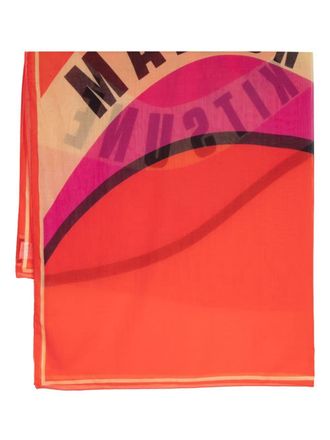 Maison Kitsun&eacute; Katoenen sjaal - Oranje