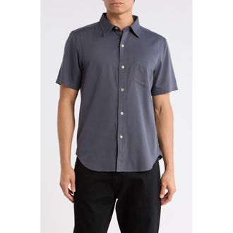 Buck Mason Draped Twill Short Sleeve Button-Up Shirt in Anchor at Nordstrom Rack, Size X-Small