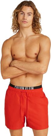 Calvin Klein Mens Medium Drawstring Swim Shorts, Red (Flaming Chili), L