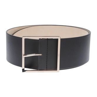 Max Mara Brede Leren Riem - Dames - Riemen - Zwart - L - Leer - Accessoires