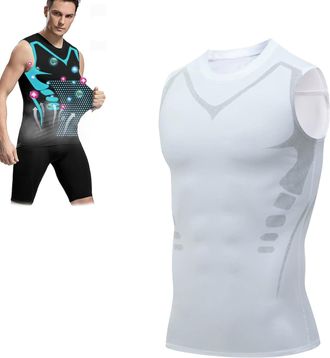 Generic 2025 New Version Shaping Sleeveless Shirt for Men,Shaping Vest Compression Shirt for Men To Build A Good Body (White 1 2,5XL)