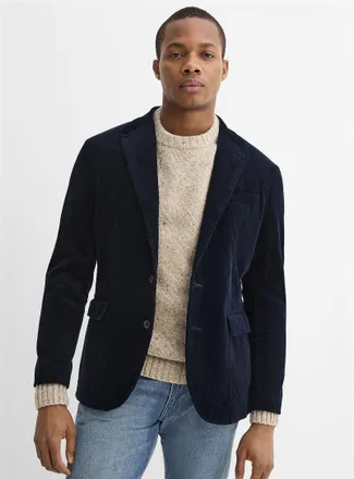 Polo Ralph Lauren Mens Midnight-blue corduroy jacket Modern fit