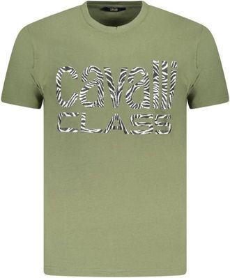Cavalli Groen Katoenen Heren T-shirt - Heren - T-shirts - Groen - 2XL - Katoen - Tops