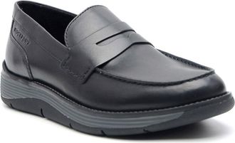 Rockport Mens Liam Penny Loafers with Stitched Toe in Black - Size UK 12